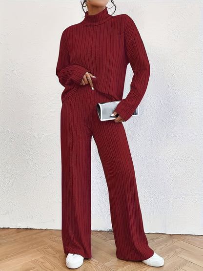 Damski Casualowy Sweter z Golfem z Wysokiej Jakości Dzianiny z Wygodnym Krojem