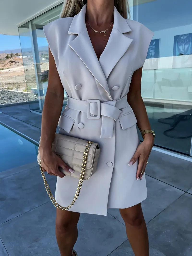 Kobiety Elegancki Poliester Blazer z Zapięciem