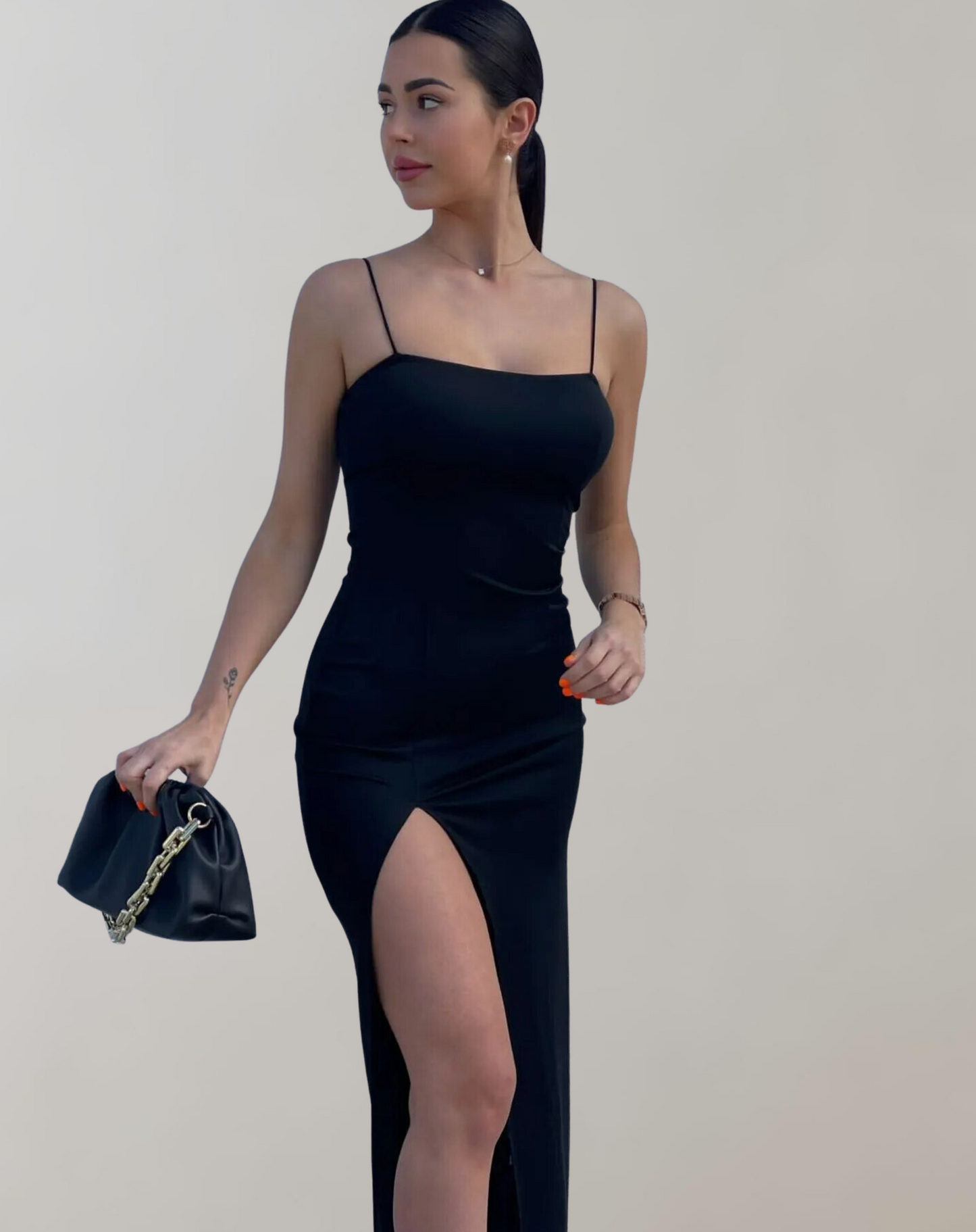 Damska Elegancka Sukienka Midi Bodycon z Wiązaniem na Wesele