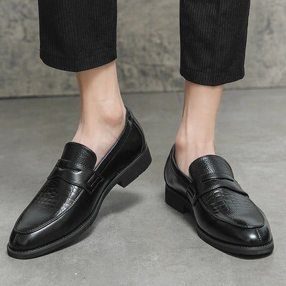 Variant image for Męskie Eleganckie Skórzane Loafersy z Klasycznym Designem-1