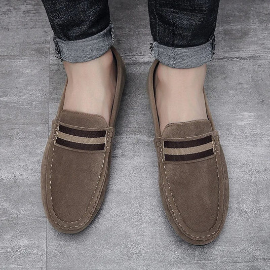 Męskie Stylowe Zamszowe Loafersy z Wygodną Wkładką