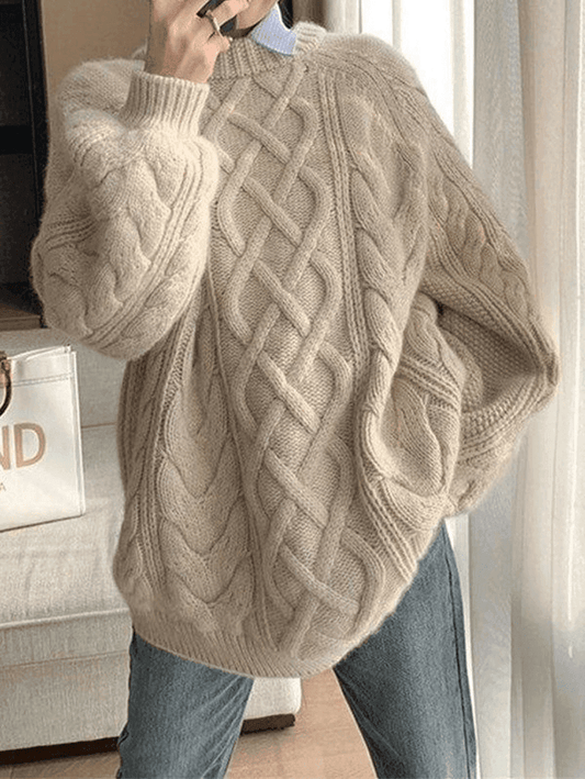 Kobiecy Stylowy Sweter Oversized z Oryginalną Teksturą i Luźnym Krojem
