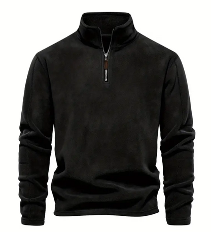 Męski Stylowy Corduroy Sweter z Pół-Zipem z Wysokiej Jakości Materiału