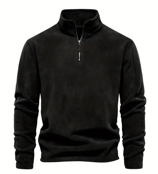 Męski Stylowy Corduroy Sweter z Pół-Zipem z Wysokiej Jakości Materiału