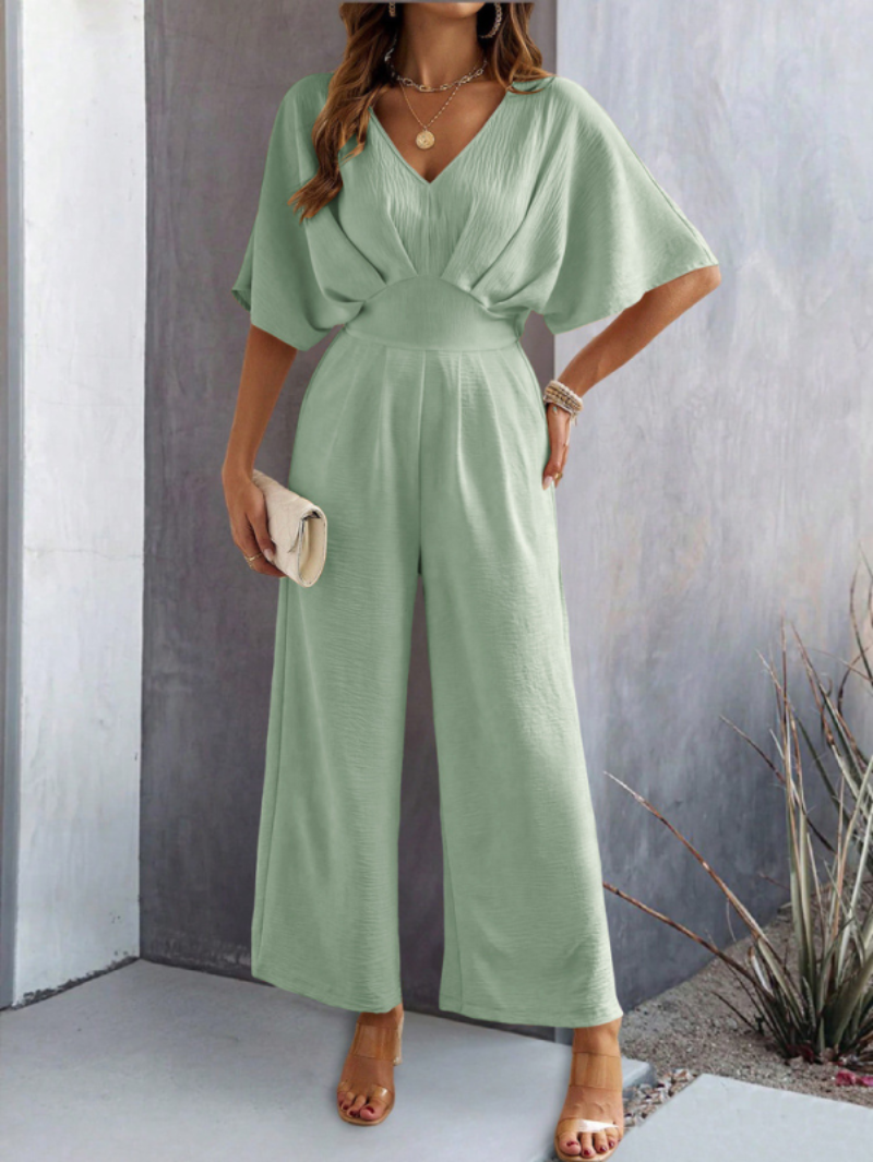 Kobiece Minimalistyczne Bawełniane Jumpsuit Damskie z Elastycznym Pasem