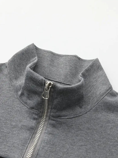 Męski Stylowy Zip-Trui z Wysokiej Jakości Materiału z Praktycznym Zamkiem