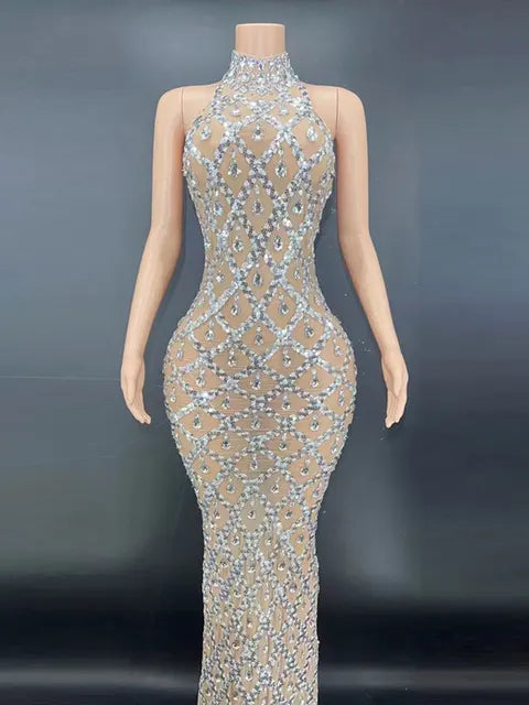 Kobieta Ekskluzywna Sukienka Wieczorowa Maxi z Eleganckim Fasonem