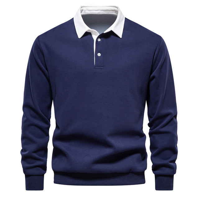 Casualny Sweter Polo z Zapięciem na Guziki Męski | Idealny na Jesień/Zimę
