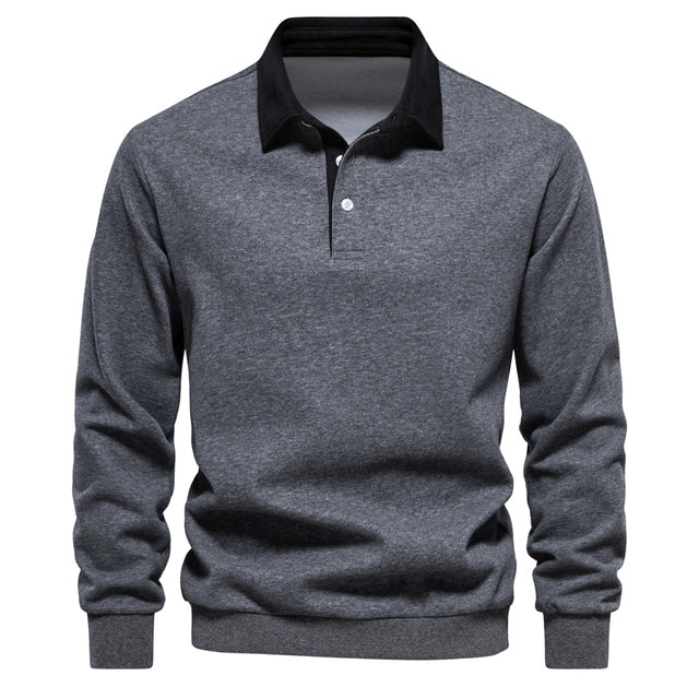 Casualny Sweter Polo z Zapięciem na Guziki Męski | Idealny na Jesień/Zimę