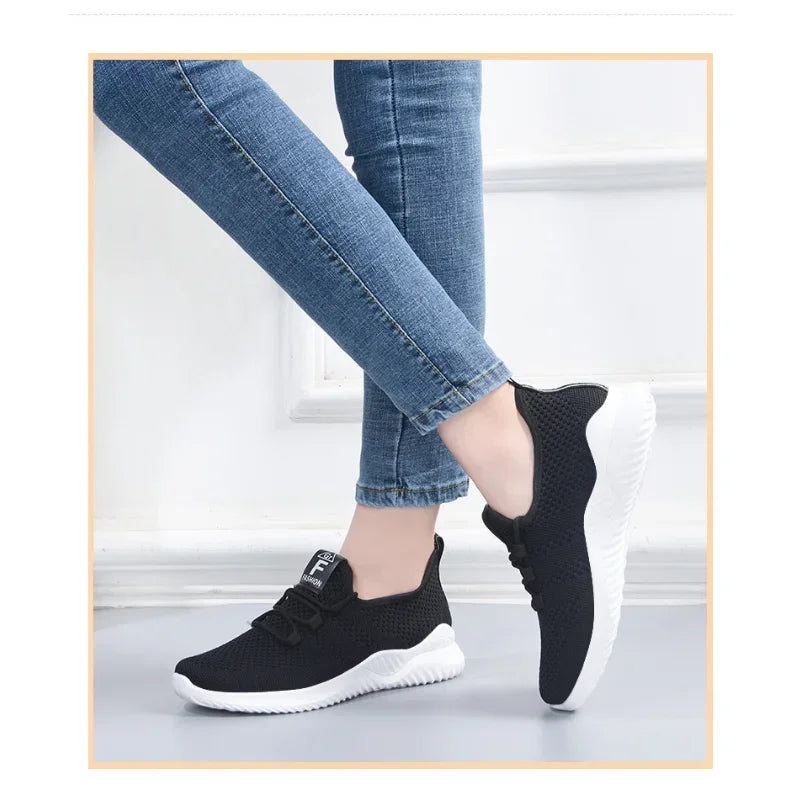 Damskie Stylowe Sneakersy z Wysokiej Jakości Materiałów z Miękką Wyściółką