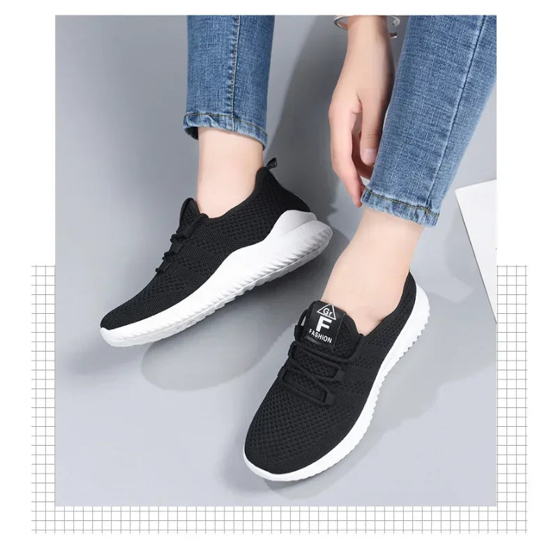 Damskie Stylowe Sneakersy z Wysokiej Jakości Materiałów z Miękką Wyściółką
