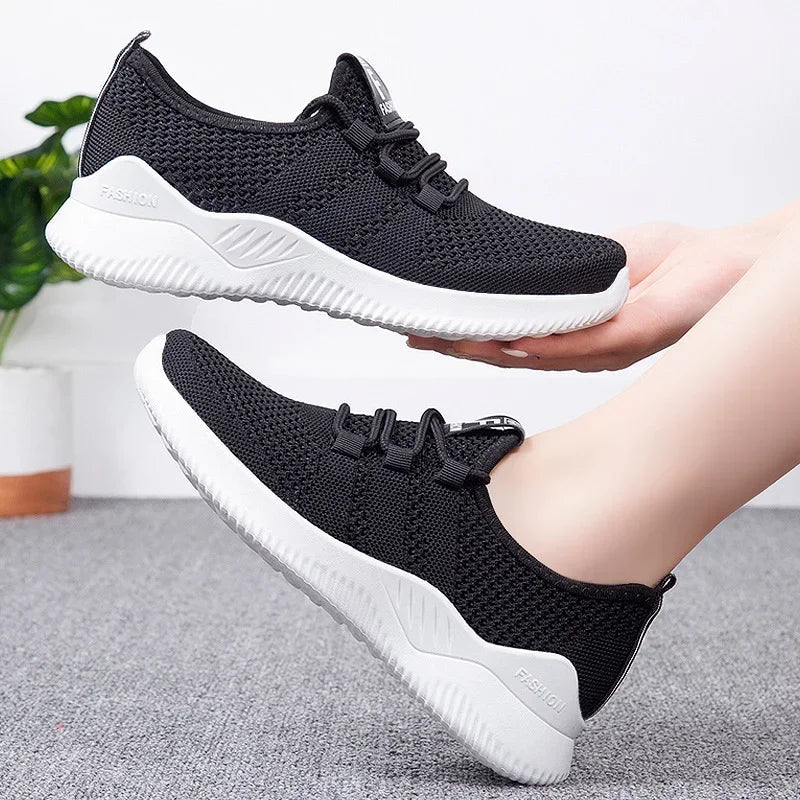 Damskie Stylowe Sneakersy z Wysokiej Jakości Materiałów z Miękką Wyściółką