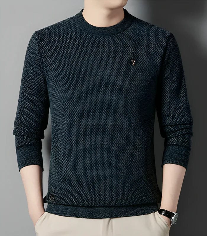 Variant image for Damski Ciepły Wełniany Sweter z Fleece'owym Wnętrzem i Klasycznym Krojem-22