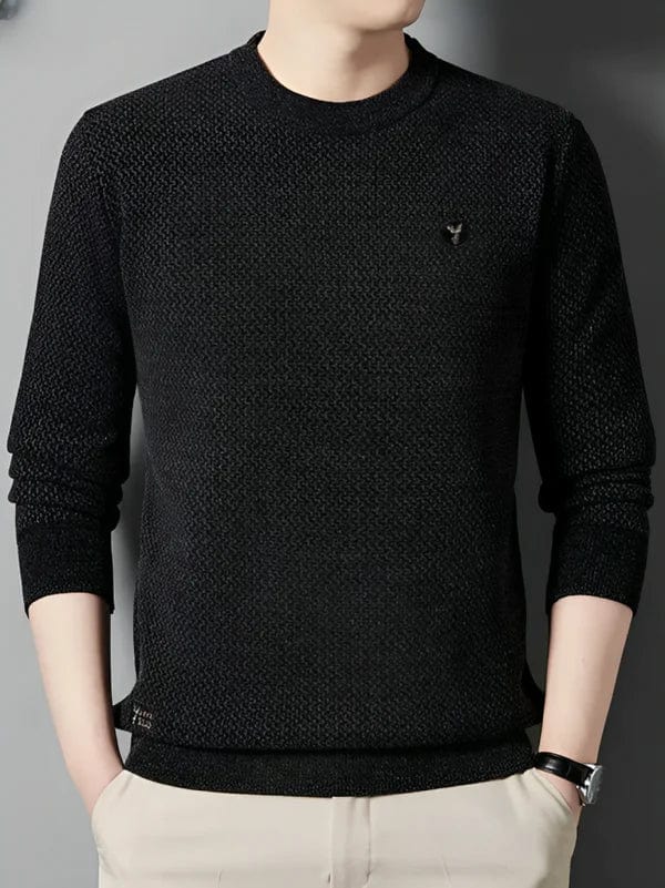 Variant image for Damski Ciepły Wełniany Sweter z Fleece'owym Wnętrzem i Klasycznym Krojem-8