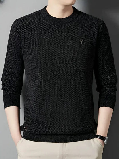 Variant image for Damski Ciepły Wełniany Sweter z Fleece'owym Wnętrzem i Klasycznym Krojem-8