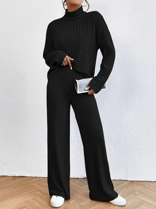 Damski Casualowy Sweter z Golfem z Wysokiej Jakości Dzianiny z Wygodnym Krojem
