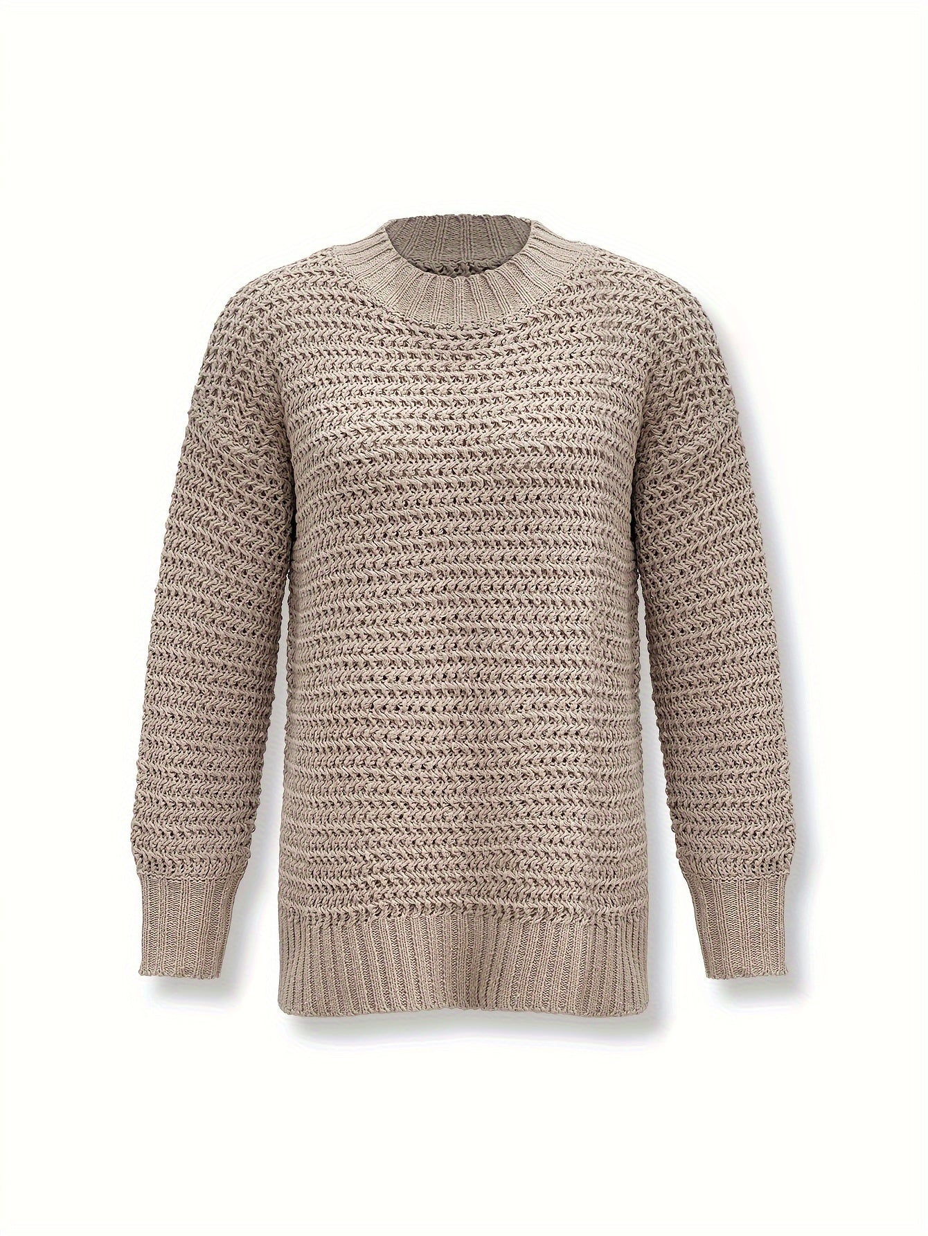 Modny Dzianinowy Sweter O Luźnym Kroju I Stylowym Dekolcie  Damski | Idealne na codzienne dni