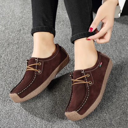 Damskie Stylowe Zamszowe Buty Gimnastyczne z Sznurówkami