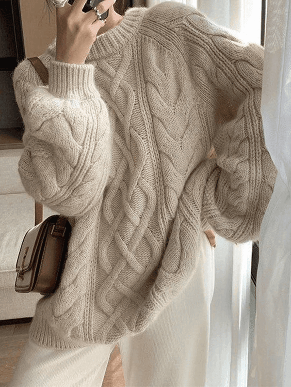 Kobiecy Stylowy Sweter Oversized z Oryginalną Teksturą i Luźnym Krojem