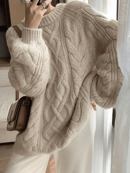 Kobiecy Stylowy Sweter Oversized z Oryginalną Teksturą i Luźnym Krojem