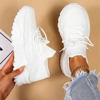 Damskie Sportowe Oddychające Sneakersy z Amortyzującą Wkładką