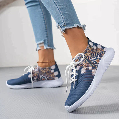 Kobiece Stylowe Syntetyczne Sneakersy z Oddychającego Materiału z Komfortową Wkładką