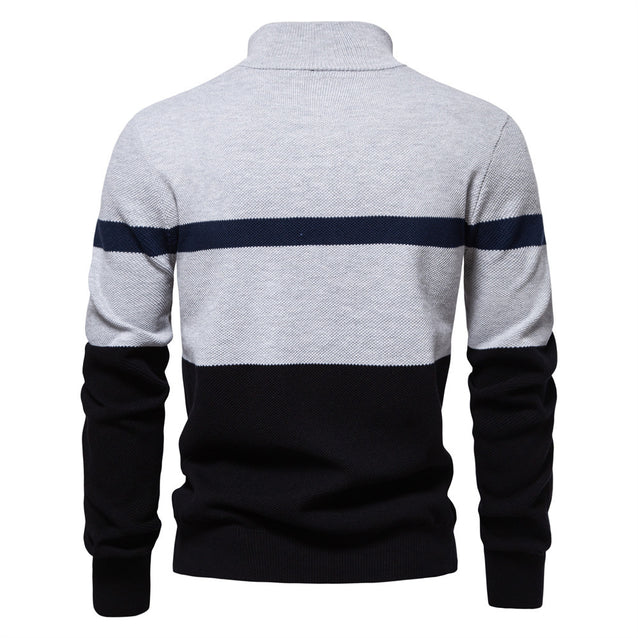 Męski Stylowy Miękki Sweter z Zapięciem na Zamek