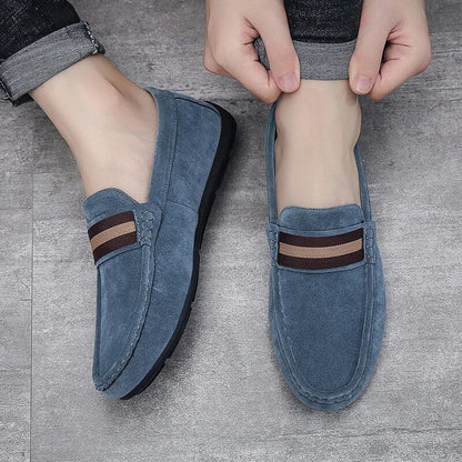 Męskie Stylowe Zamszowe Loafersy z Wygodną Wkładką