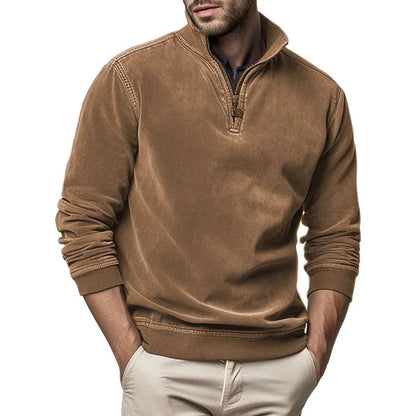 Przytulny Polarowy Sweter z Zamkiem Męski | Idealny na Jesień/Zimę