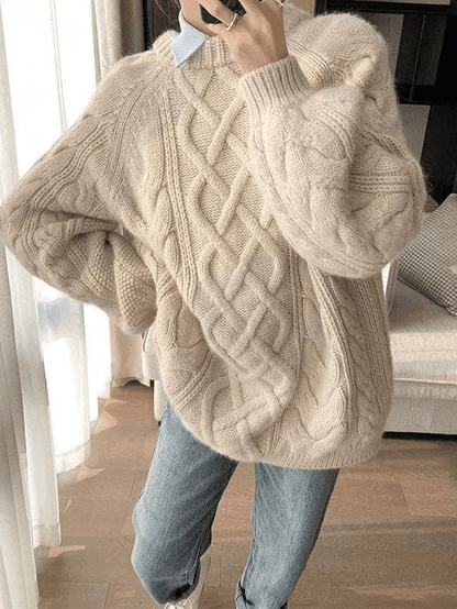 Kobiecy Stylowy Sweter Oversized z Oryginalną Teksturą i Luźnym Krojem