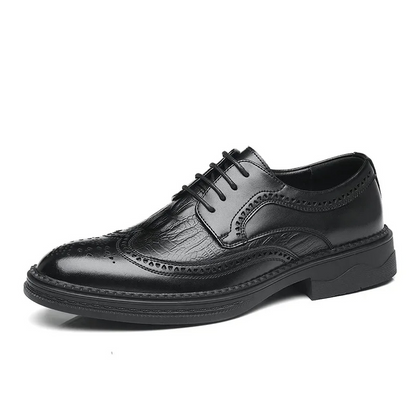 Variant image for Męskie Eleganckie Skórzane Oksfordy z Geperforowanym Designem i Broguem-53