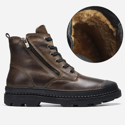 Variant image for Męskie Stylowe Skórzane Buty Combat z Sznurówkami i Zapięciem-31