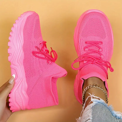 Damskie Sportowe Oddychające Sneakersy z Amortyzującą Wkładką