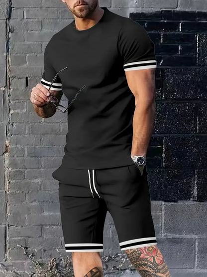 Variant image for Męski Klasyczny Bawełniany T-Shirt z Krótkim Rękawem z Okrągłym Dekoltem-33