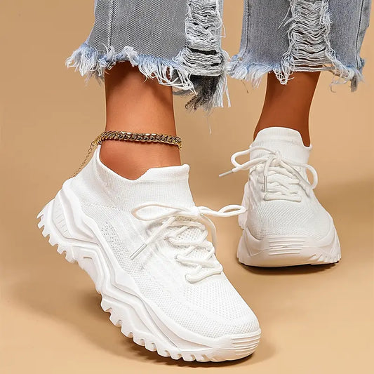 Damskie Sportowe Oddychające Sneakersy z Amortyzującą Wkładką