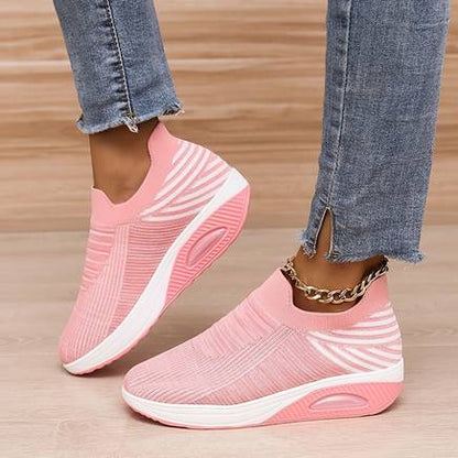 Damskie Wygodne Oddychające Sneakersy Slip-On z Miękką Wkładką