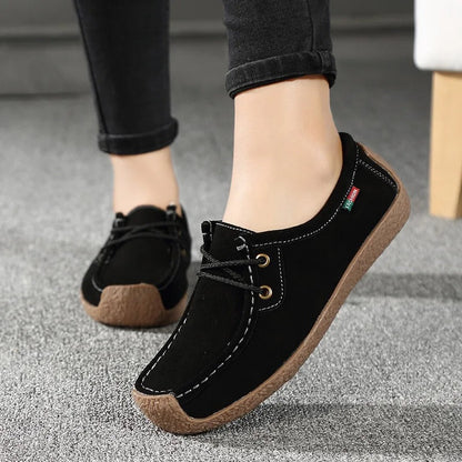 Damskie Stylowe Zamszowe Buty Gimnastyczne z Sznurówkami