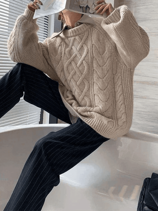 Kobiecy Stylowy Sweter Oversized z Oryginalną Teksturą i Luźnym Krojem
