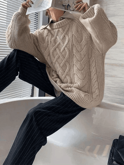 Kobiecy Stylowy Sweter Oversized z Oryginalną Teksturą i Luźnym Krojem