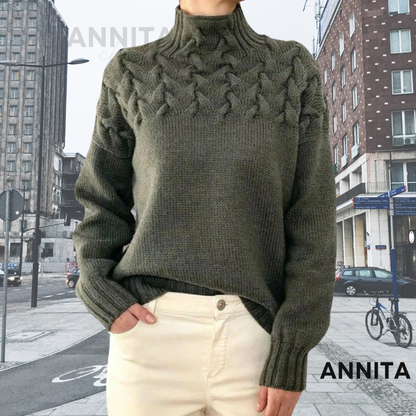 Variant image for Damski Elegancki Akrylowy Sweter z Wysokim Kołnierzem-11