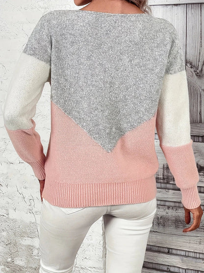 Kobiecy Elegancki Sweter Damski z Długim Rękawem z Otworami