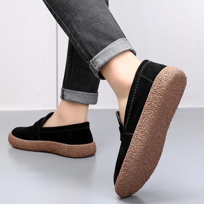 Męskie Eleganckie Skórzane Loafery z Ręcznie Wykonaną Konstrukcją z Wygodną Wkładką