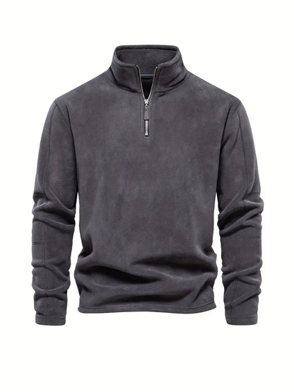 Męski Stylowy Corduroy Sweter z Pół-Zipem z Wysokiej Jakości Materiału