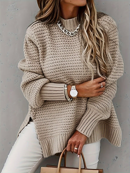 Modny Dzianinowy Sweter O Luźnym Kroju I Stylowym Dekolcie  Damski | Idealne na codzienne dni