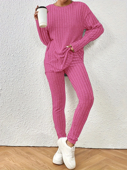 Kobieta Casual Bawełnowa Bluza z Długim Rękawem z Spodniami Dresowymi