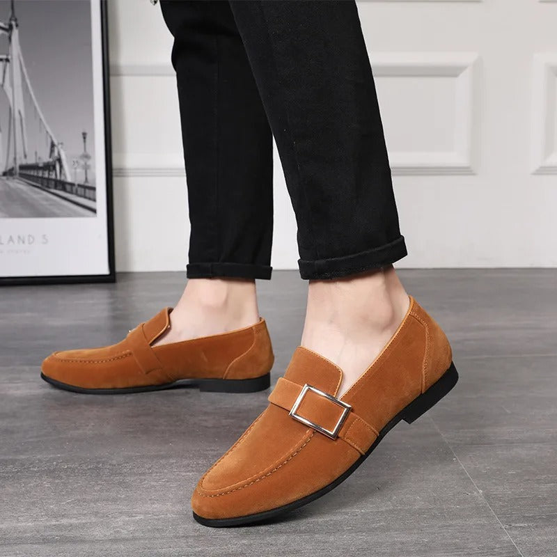 Variant image for Męskie Eleganckie Skórzane Loafersy z Wysokiej Jakości Zamszu z Wyściełaną Wkładką-12