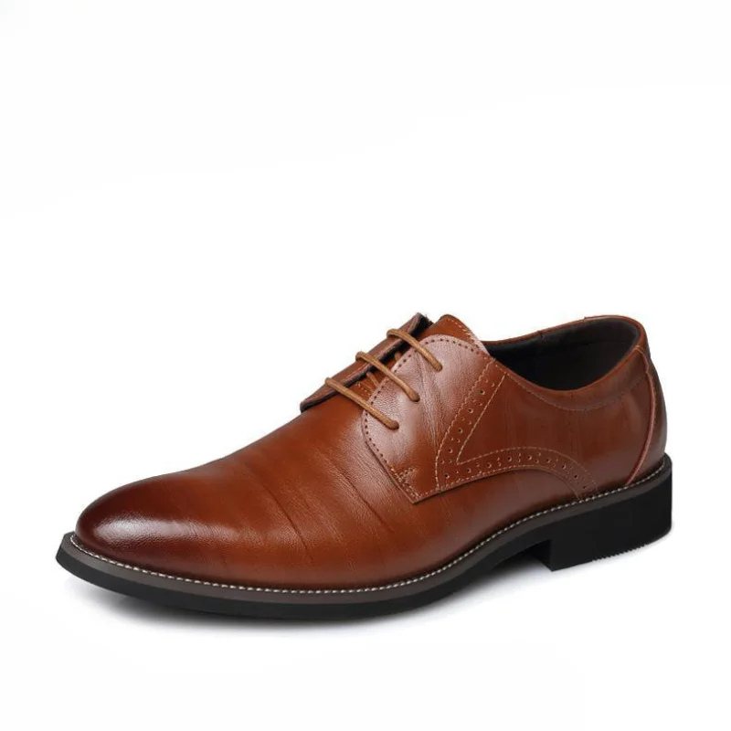 Variant image for Męskie Eleganckie Skórzane Oksfordy z Klasycznym Sznurowaniem i Subtelnymi Detałami Brogue-46