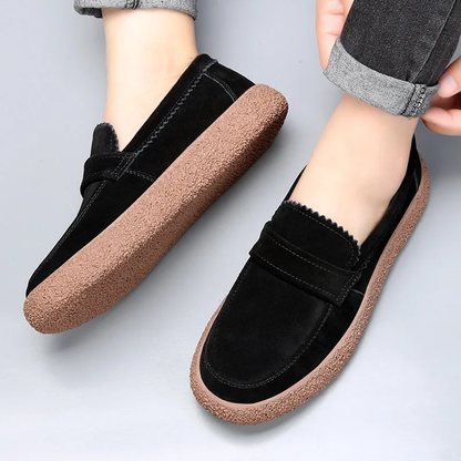 Męskie Eleganckie Skórzane Loafery z Ręcznie Wykonaną Konstrukcją z Wygodną Wkładką