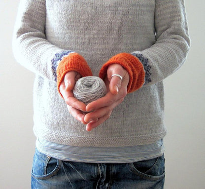 Damski Elegancki Wełniany Sweter z Wzorem Fair Isle z Miękkiego Materiału