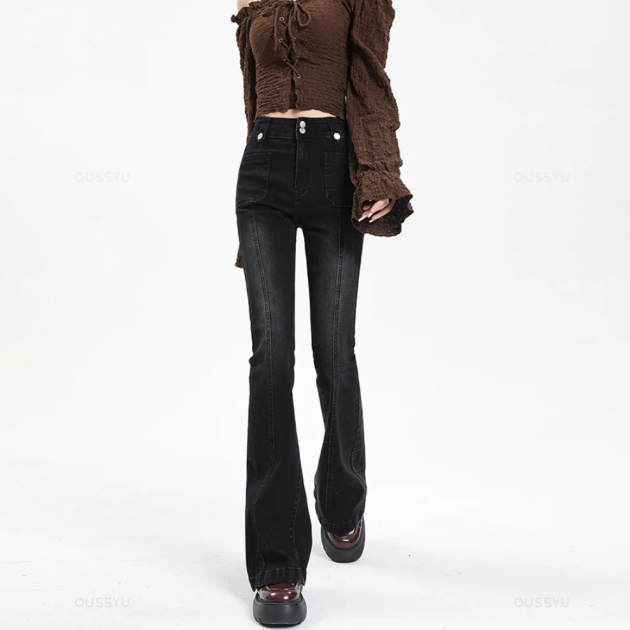 Variant image for Spodnie Damskie Stylowe Materiałowe z Rozszerzanymi Nogawkami i Slim Fit-6
